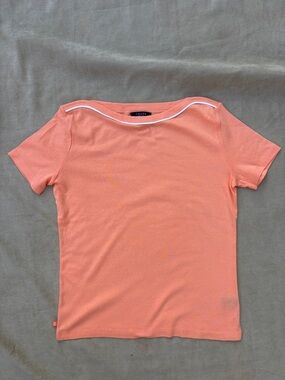 NEW❤️ CHAPS Ralph Lauren Bateau Neck 100% Cotton Tee - M